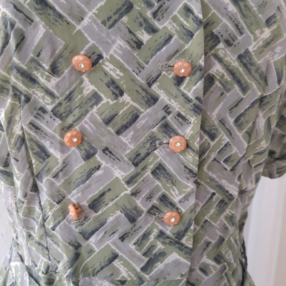 SOLD🍰NOS Vintage 40s 50s rayon dress - Picture 10 of 11